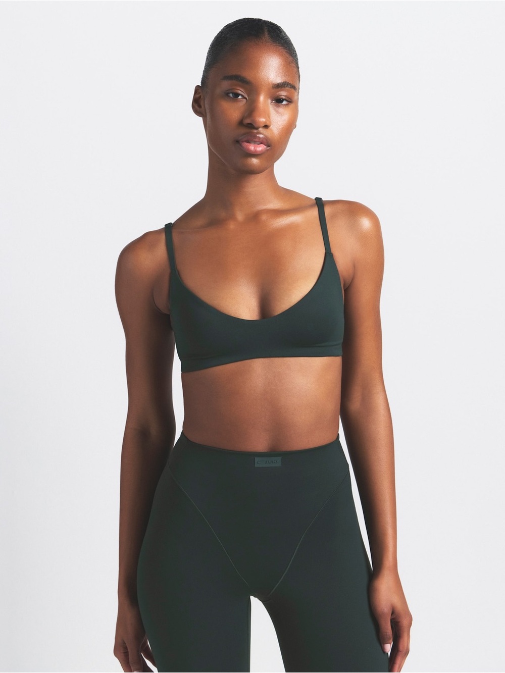 NWT NikeSkims matte micro scoop top •dark teal • med